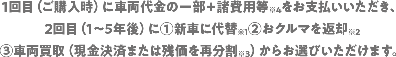 残価を除く月々のお支払いの負担が軽くなる！